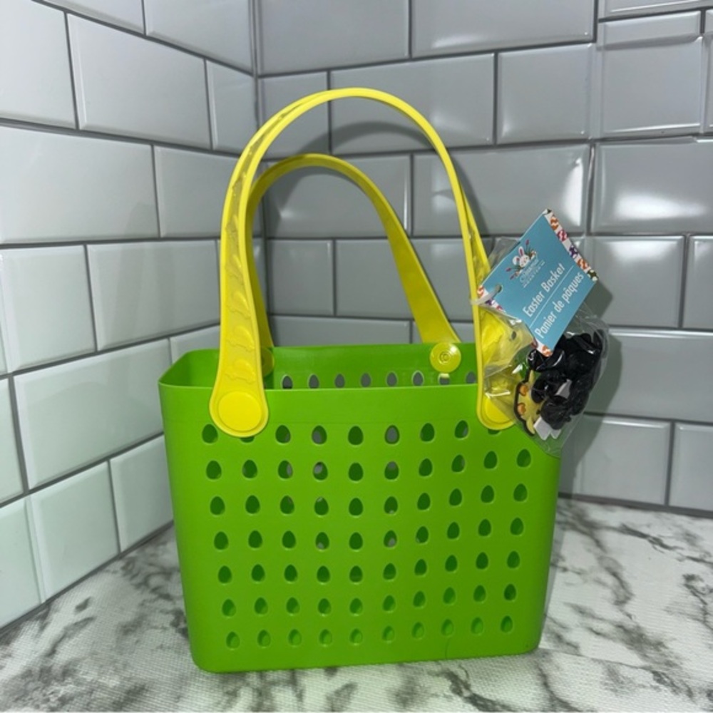 Lime‎ Green Easter Basket Tote New